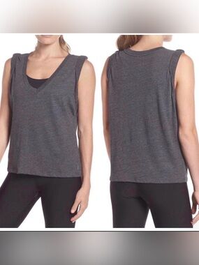 FP Movement by Free People Charcoal Sleeveless V-Neck Tank Top, Size S